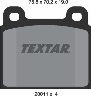 Textar 2001104 - Brake Pad Set, disc brake autospares.lv