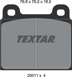 Textar 2001108 - Brake Pad Set, disc brake autospares.lv