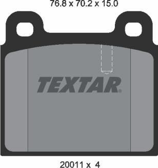 Textar 2001107 - Brake Pad Set, disc brake autospares.lv