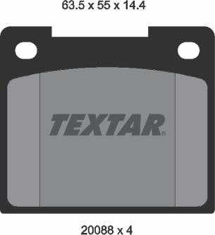 Textar 2008802 - Brake Pad Set, disc brake autospares.lv