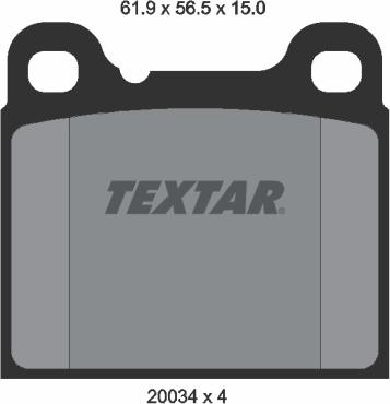 Textar 2003402 - Brake Pad Set, disc brake autospares.lv