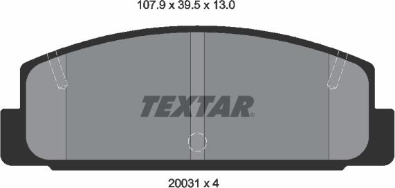 Textar 2003101 - Brake Pad Set, disc brake autospares.lv