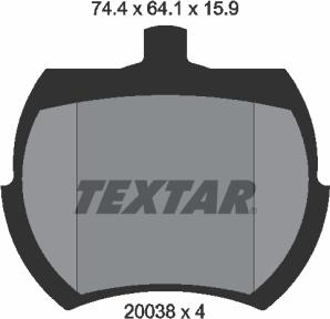 Textar 2003801 - Brake Pad Set, disc brake autospares.lv