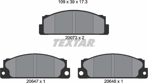 Textar 2007306 - Brake Pad Set, disc brake autospares.lv