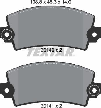 Textar 2014003 - Brake Pad Set, disc brake autospares.lv