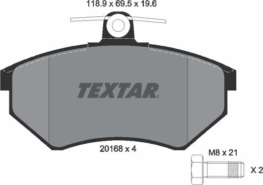 Textar 2016804 - Brake Pad Set, disc brake autospares.lv