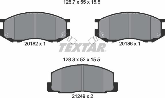 Textar 2018201 - Brake Pad Set, disc brake autospares.lv