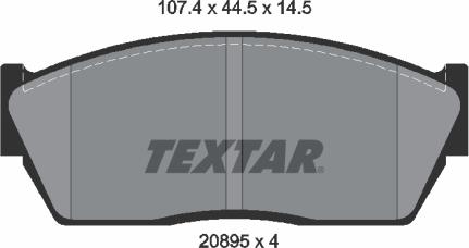 Textar 2089501 - Brake Pad Set, disc brake autospares.lv