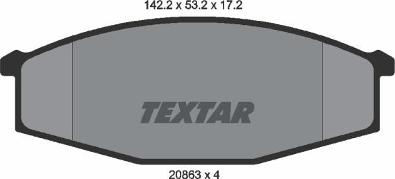 Textar 2086301 - Brake Pad Set, disc brake autospares.lv