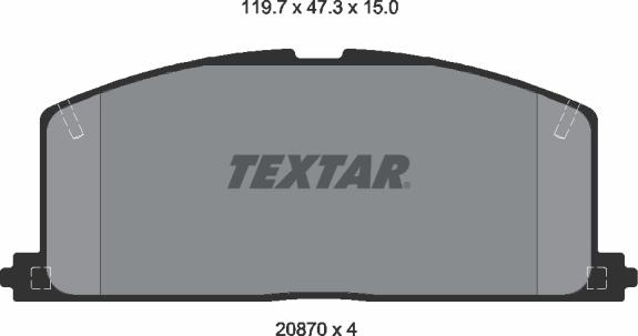 Textar 2087001 - Brake Pad Set, disc brake autospares.lv