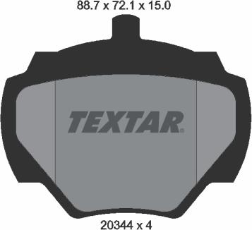 Textar 2034402 - Brake Pad Set, disc brake autospares.lv