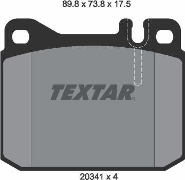 Textar 2034110 - Brake Pad Set, disc brake autospares.lv