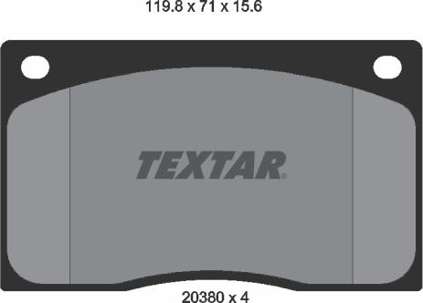 Textar 2038001 - Brake Pad Set, disc brake autospares.lv