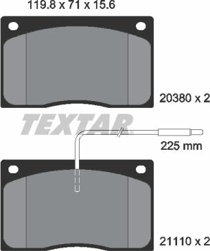 Textar 2038002 - Brake Pad Set, disc brake autospares.lv