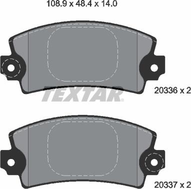 Textar 2033602 - Brake Pad Set, disc brake autospares.lv