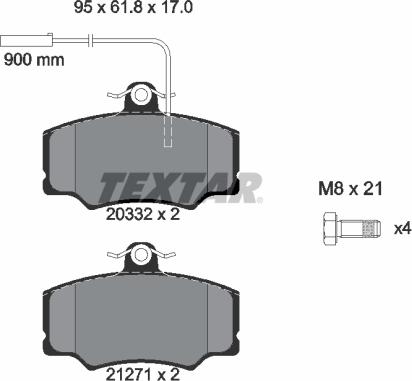 Textar 2033201 - Brake Pad Set, disc brake autospares.lv