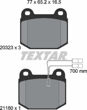 Textar 2032304 - Brake Pad Set, disc brake autospares.lv