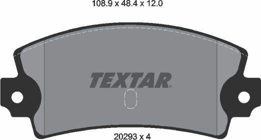 Textar 2029301 - Brake Pad Set, disc brake autospares.lv