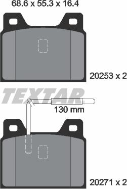 Textar 2025301 - Brake Pad Set, disc brake autospares.lv