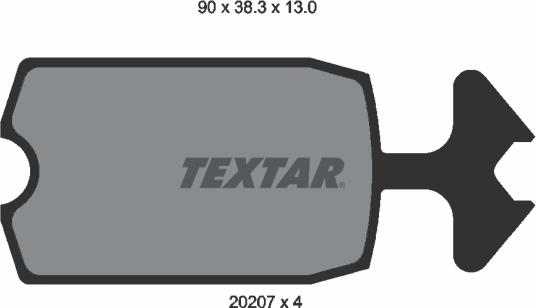 Textar 2020709 - Brake Pad Set, disc brake autospares.lv