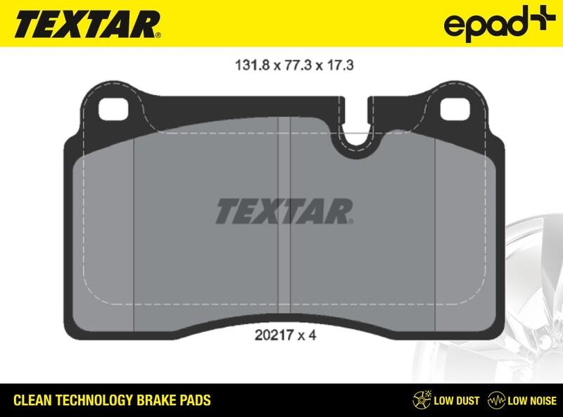 Textar 2021701CP - Brake Pad Set, disc brake autospares.lv