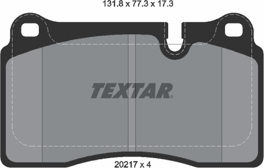 Textar 2021701 - Brake Pad Set, disc brake autospares.lv