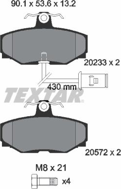 Textar 2023301 - Brake Pad Set, disc brake autospares.lv