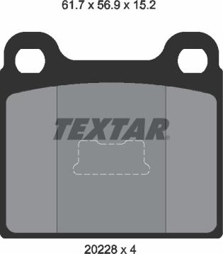 Textar 2022803 - Brake Pad Set, disc brake autospares.lv