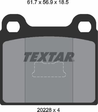 Textar 2022802 - Brake Pad Set, disc brake autospares.lv