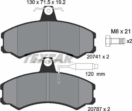 Textar 2074101 - Brake Pad Set, disc brake autospares.lv