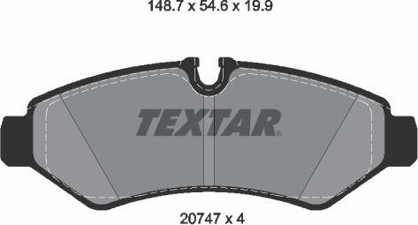 Textar 2074701 - Brake Pad Set, disc brake autospares.lv