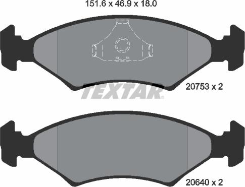 Textar 2075303 - Brake Pad Set, disc brake autospares.lv