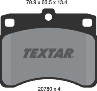 Textar 2078001 - Brake Pad Set, disc brake autospares.lv