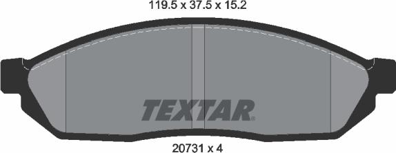 Textar 2073101 - Brake Pad Set, disc brake autospares.lv