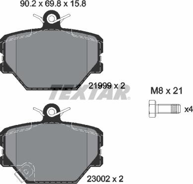 Textar 2199901 - Brake Pad Set, disc brake autospares.lv
