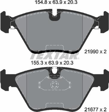 Textar 2199003 - Brake Pad Set, disc brake autospares.lv