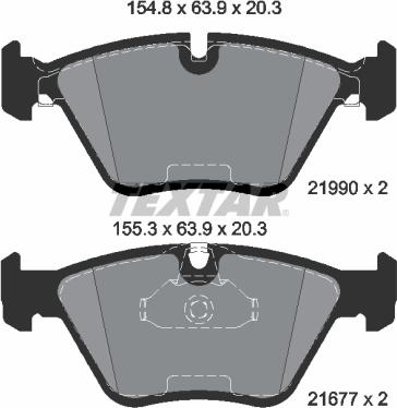 Textar 2199081 - Brake Pad Set, disc brake autospares.lv