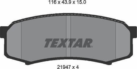 Textar 2194701 - Brake Pad Set, disc brake autospares.lv