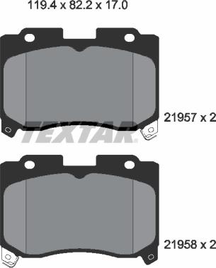 Textar 2195701 - Brake Pad Set, disc brake autospares.lv
