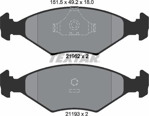 Textar 2196201 - Brake Pad Set, disc brake autospares.lv