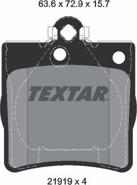 Textar 2191903 - Brake Pad Set, disc brake autospares.lv