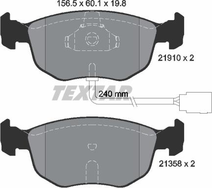 Textar 2191003 - Brake Pad Set, disc brake autospares.lv