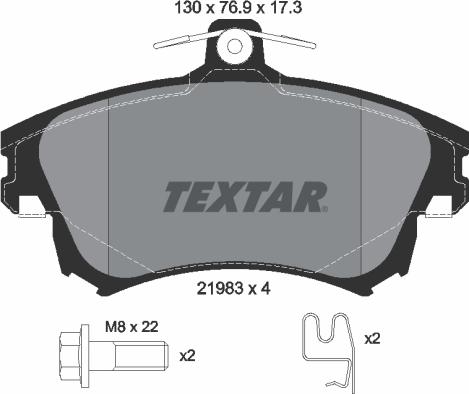 Textar 2198302 - Brake Pad Set, disc brake autospares.lv