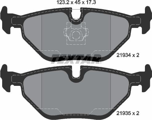 Textar 2193402 - Brake Pad Set, disc brake autospares.lv