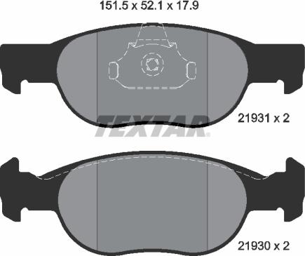 Textar 89012800 - Brake Set, disc brakes autospares.lv