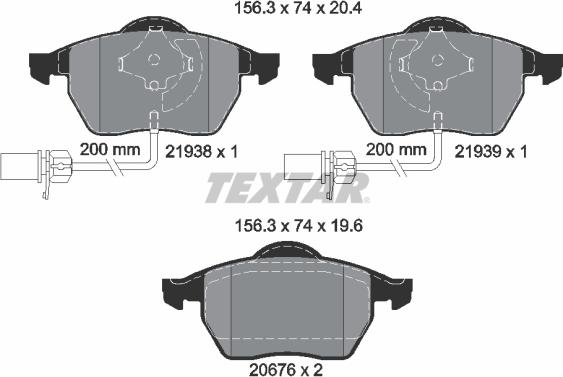 Textar 2193801 - Brake Pad Set, disc brake autospares.lv