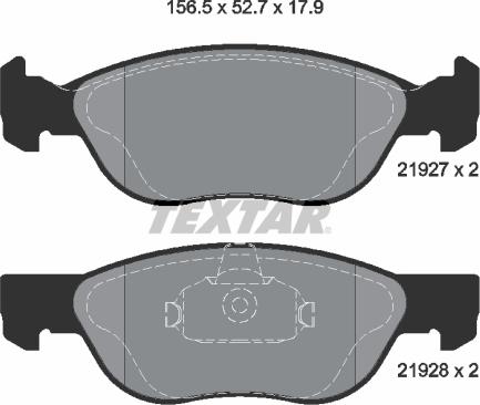Textar 2192703 - Brake Pad Set, disc brake autospares.lv