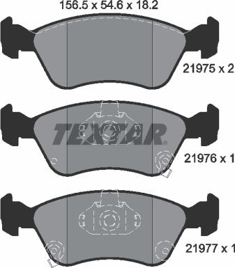 Textar 2197502 - Brake Pad Set, disc brake autospares.lv