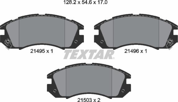 Textar 2149501 - Brake Pad Set, disc brake autospares.lv