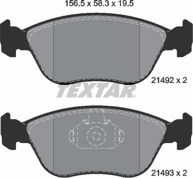 Textar 2149201 - Brake Pad Set, disc brake autospares.lv